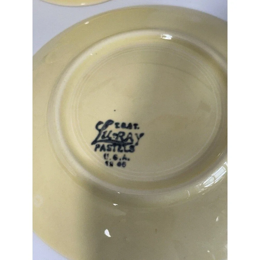 VTG LuRay Pastels TS&T Footed Cup & Saucer Set - Pastel Yellow